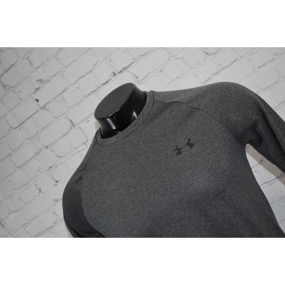 Under Armour Shirt Men Size Small Gym Performance HeatGear Long Sleeve Gray - Picture 1 of 6